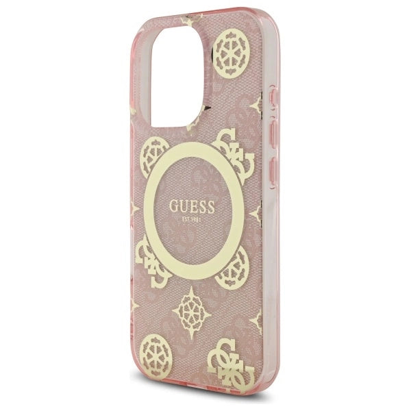 Gæt IML Peony på 4G Baggrunds MagSafe Case til iPhone 16 Pro - Pink