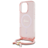 Guess Crossbody Cord Script MagSafe Case til iPhone 16 Pro - Pink