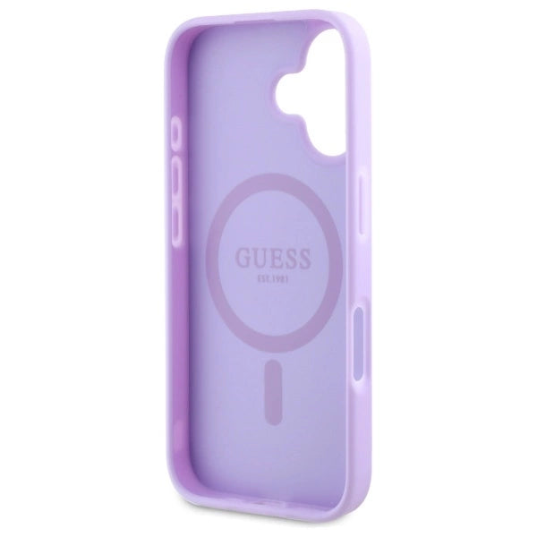 Gæt Saffiano Peony Classic Logo MagSafena iPhone 16 Plus Case - lilla
