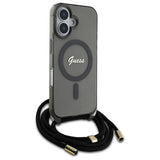 Guess Crossbody Cord Script MagSafe iPhone 16 Case - sort