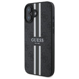 Guess 4G Printed Stripes MagSafe case til iPhone 16 - sort