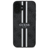 Guess 4G Printed Stripes MagSafe case til iPhone 16 - sort