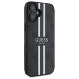 Guess 4G Printed Stripes MagSafe case til iPhone 16 - sort