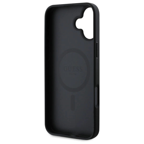 Guess Saffiano Classic Logo MagSafe-hylster til iPhone 16 - sort