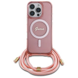 Guess Crossbody Cord Script MagSafe Case til iPhone 16 Pro Max - Pink