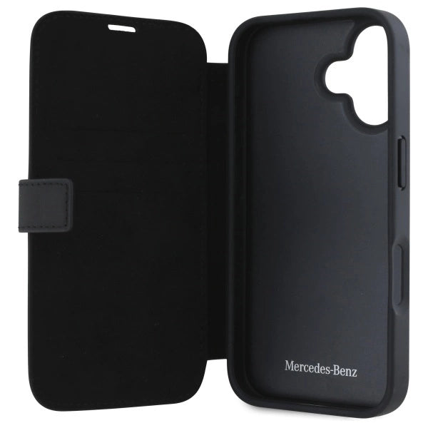 Mercedes læder træ efterligning iPhone 16 Case - sort