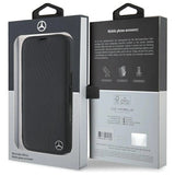 Mercedes læder træ efterligning iPhone 16 Case - sort