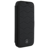Mercedes MB Waves læderfoder til iPhone 16 Pro Max - sort