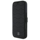 Mercedes MB Waves læderfoder til iPhone 16 Pro Max - sort