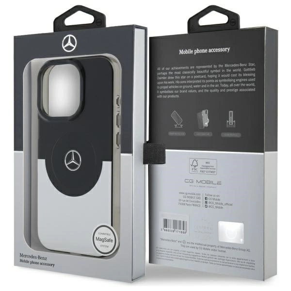 Mercedes Double Layer BiColor MagSafe-foder for iPhone 16 Pro - sølv