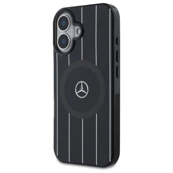 Mercedes MB Double Layer Crossed Lines MagSafe-foder for iPhone 16 - sort