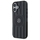 Mercedes MB Double Layer Crossed Lines MagSafe-foder for iPhone 16 - sort
