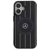Mercedes MB Double Layer Crossed Lines MagSafe-foder for iPhone 16 - sort