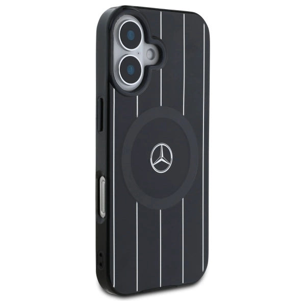 Mercedes MB Double Layer Crossed Lines MagSafe-foder for iPhone 16 - sort