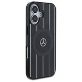Mercedes MB Double Layer Crossed Lines MagSafe-foder for iPhone 16 - sort