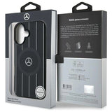 Mercedes MB Double Layer Crossed Lines MagSafe-foder for iPhone 16 - sort