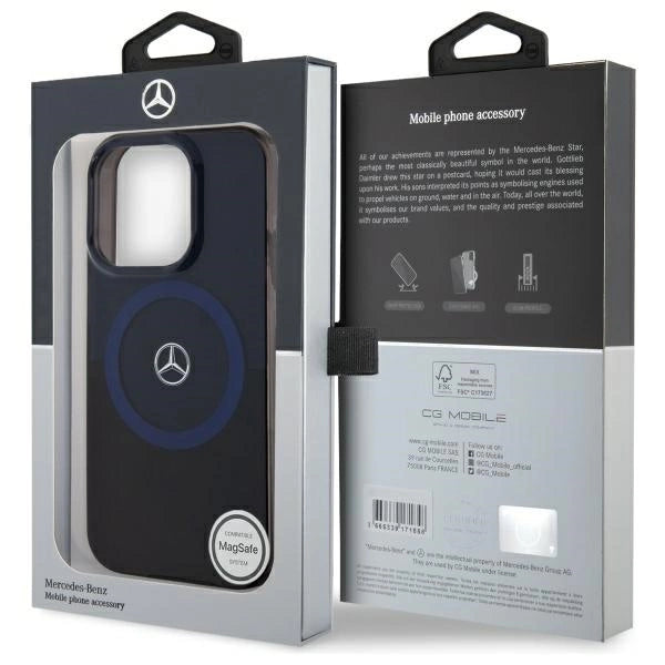Mercedes MB Double Layer BiColor MagSafe Case til iPhone 16 Pro Max - Blå