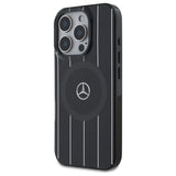 Mercedes MB Double Layer Crossed Lines MagSafe Case til iPhone 16 Pro Max - sort