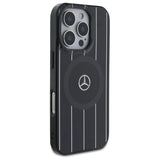 Mercedes MB Double Layer Crossed Lines MagSafe Case til iPhone 16 Pro Max - sort