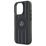 Mercedes MB Double Layer Crossed Lines MagSafe Case til iPhone 16 Pro Max - sort