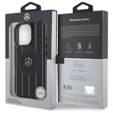 Mercedes MB Double Layer Crossed Lines MagSafe Case til iPhone 16 Pro Max - sort