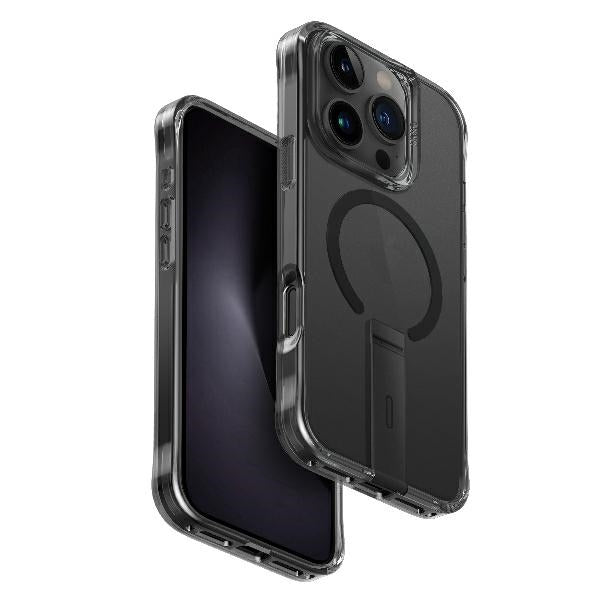 Uniq Eleva med Vertica Stand til iPhone 16 Pro - sort