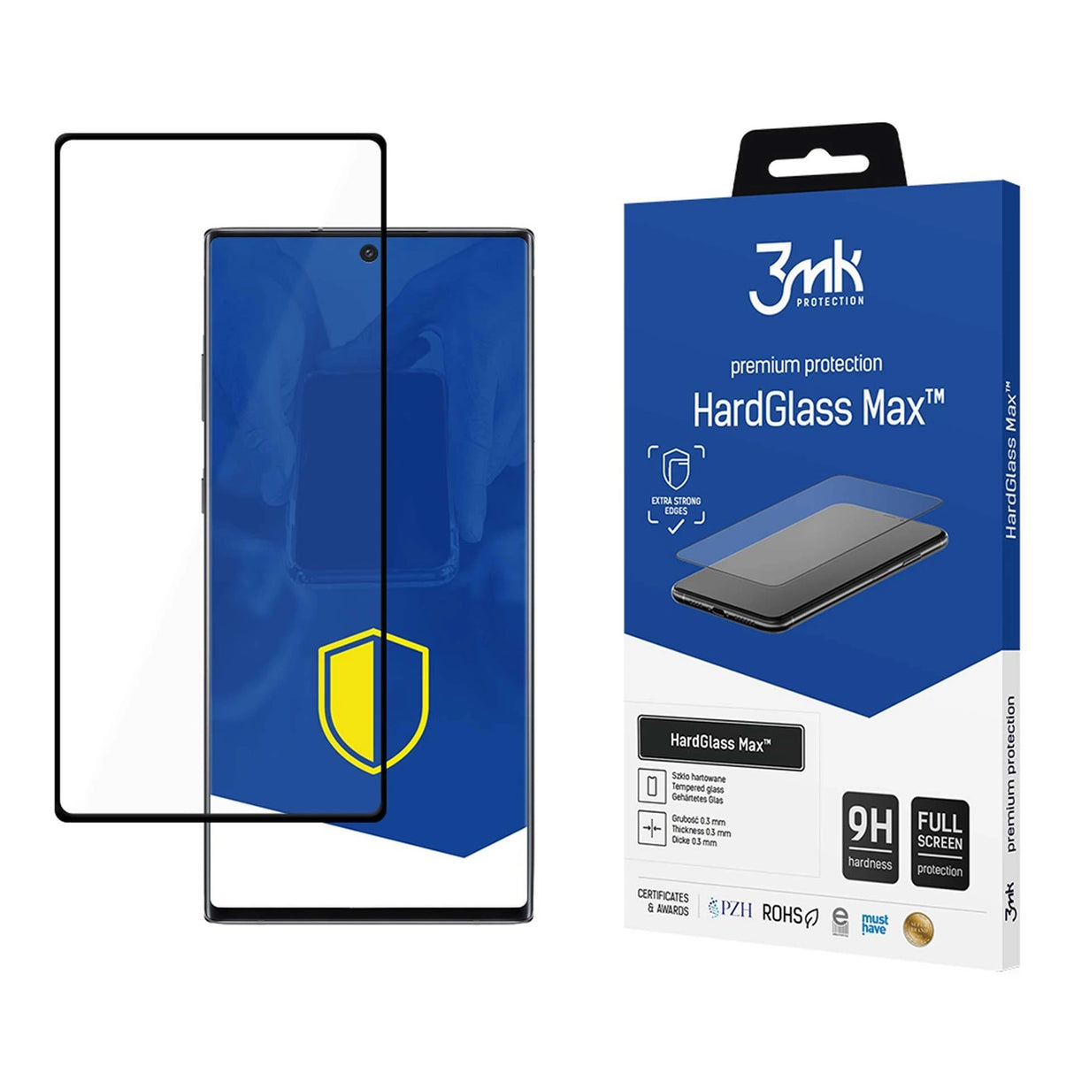 Hærdet glas 3mk HardGlass Max Fingerprint til Samsung Galaxy Note 10+