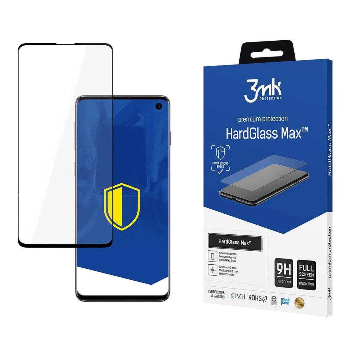 Hærdet glas 3mk HardGlass Max Fingerprint til Samsung Galaxy S10
