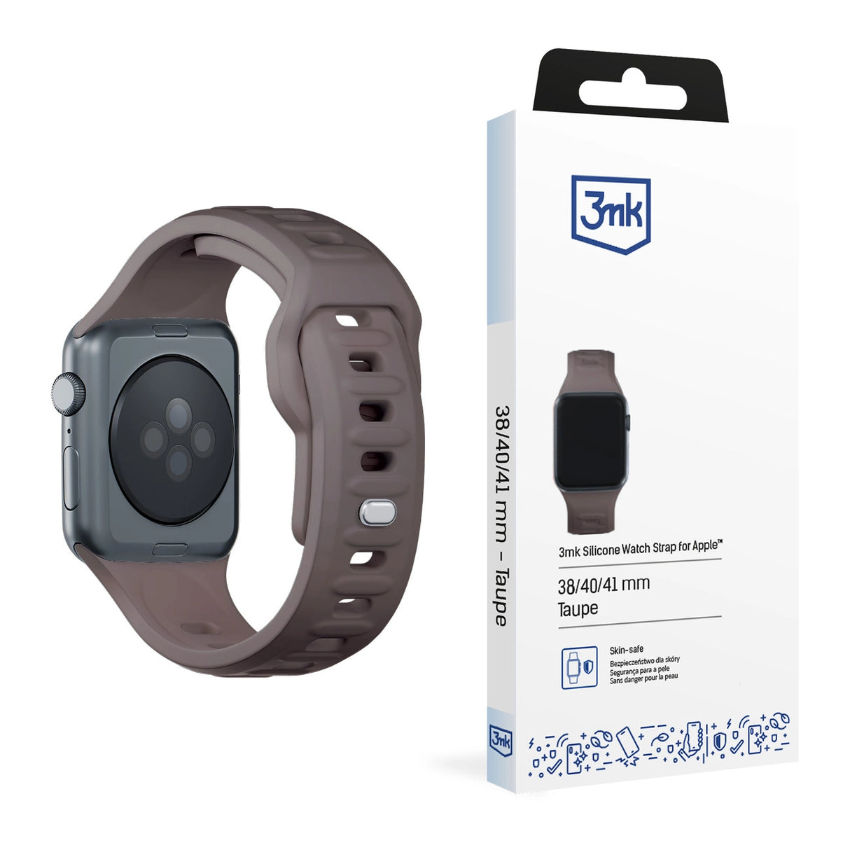 3mk Silikon Watch Strap til Apple Watch 42 / 44 / 45 / 49 mm - brun