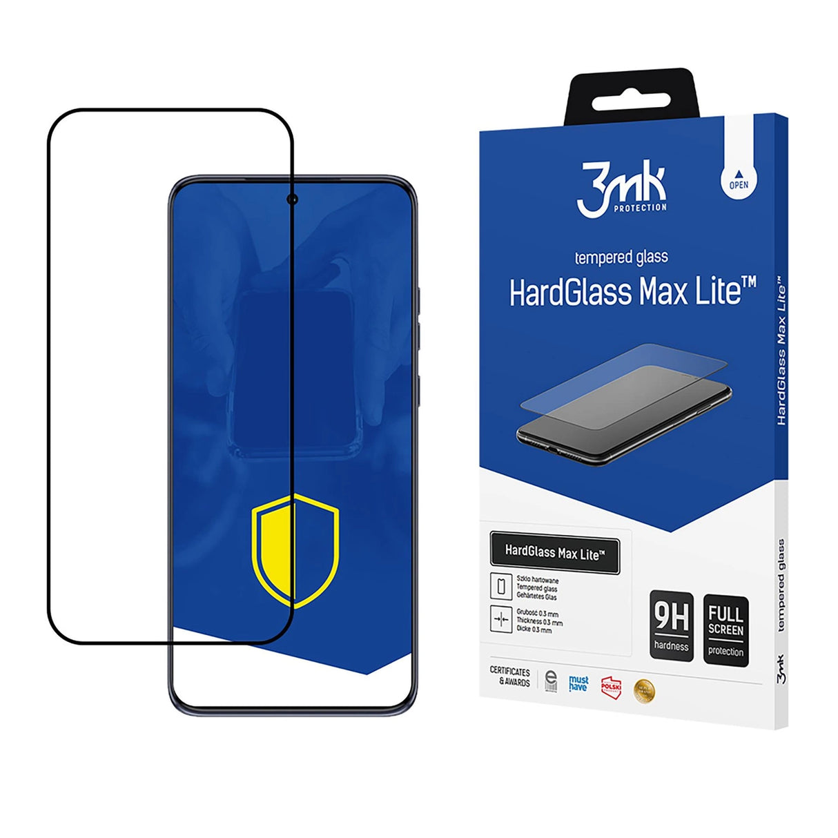 Hærdet glas 3mk HardGlass Max Lite Black til Motorola Edge 50 Neo
