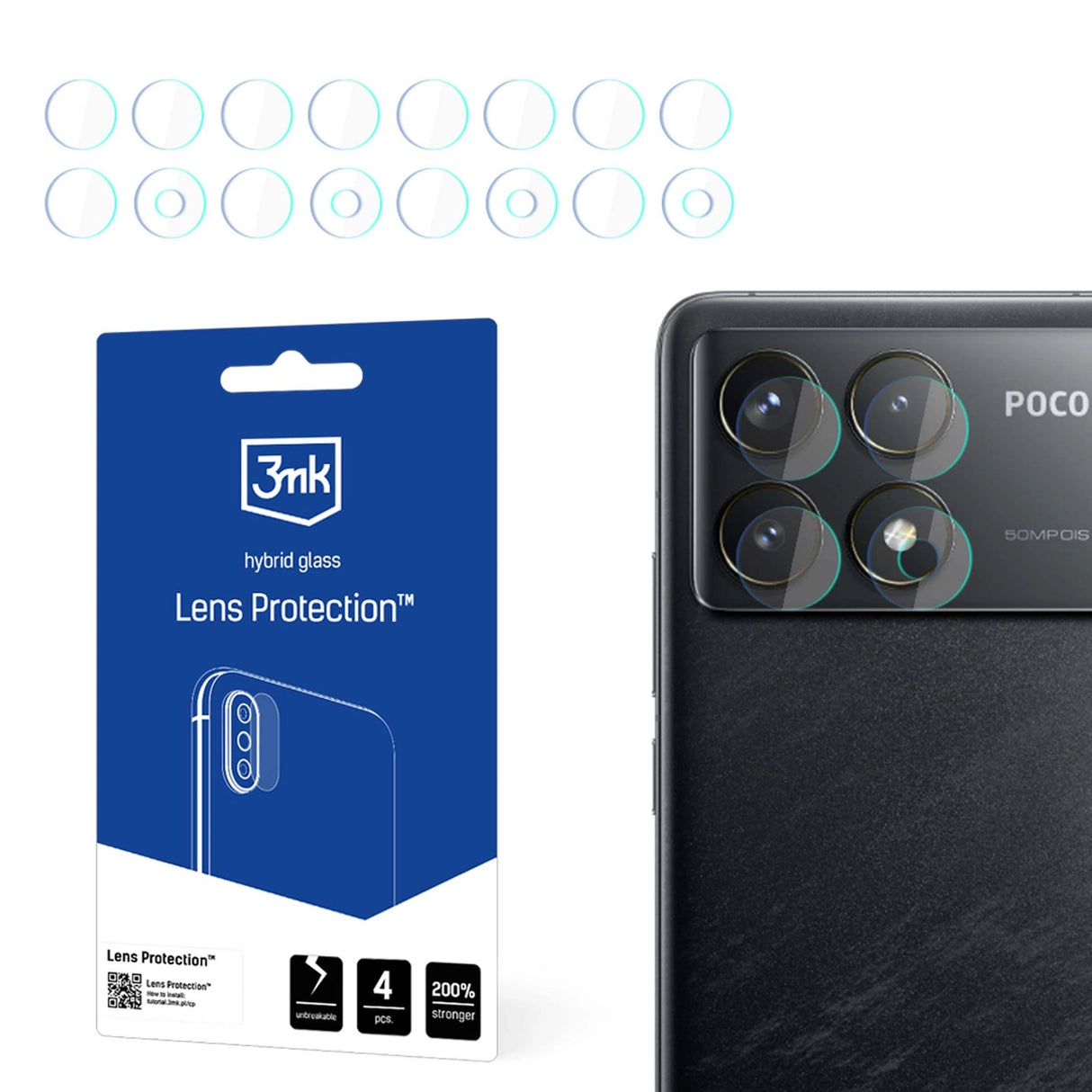 3mk Lens ProtectionTM Hybrid Camera Glass til Xiaomi Poco F6 Pro