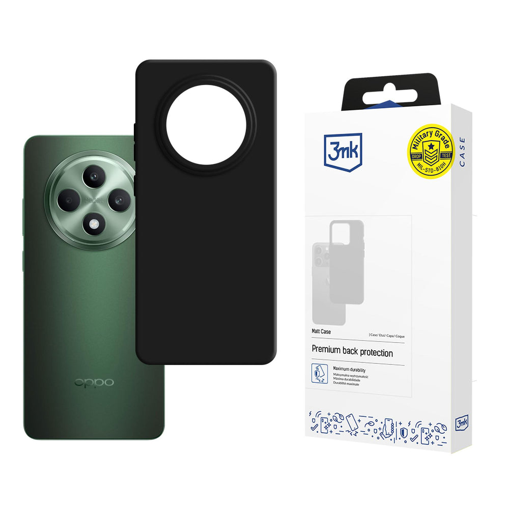 3mk Matt Case til Oppo Reno 12 F\FS - sort