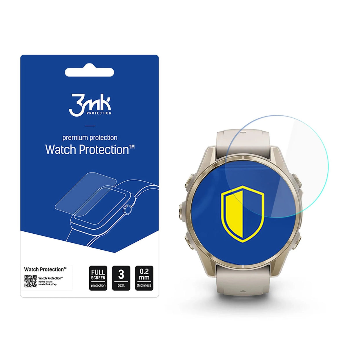 Hybrid Glass 3mk Watch Protection FlexibleGlass til Garmin Fenix 8 Amoled 43mm