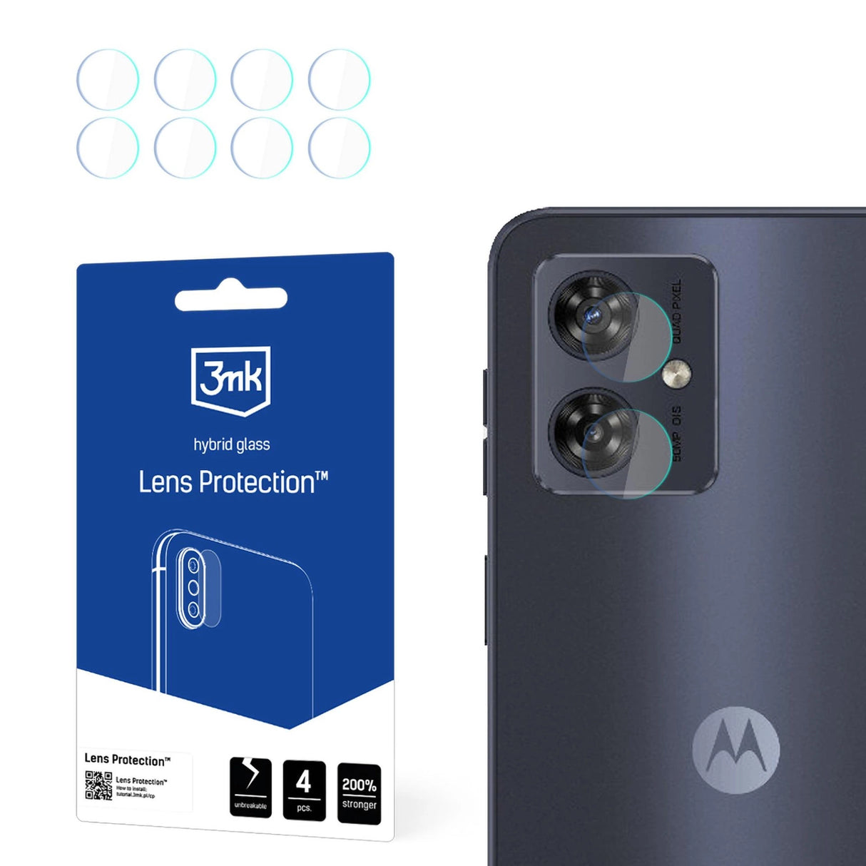 3mk Lens Protection Hybrid Camera Lens Glass til Motorola Moto G45 5G