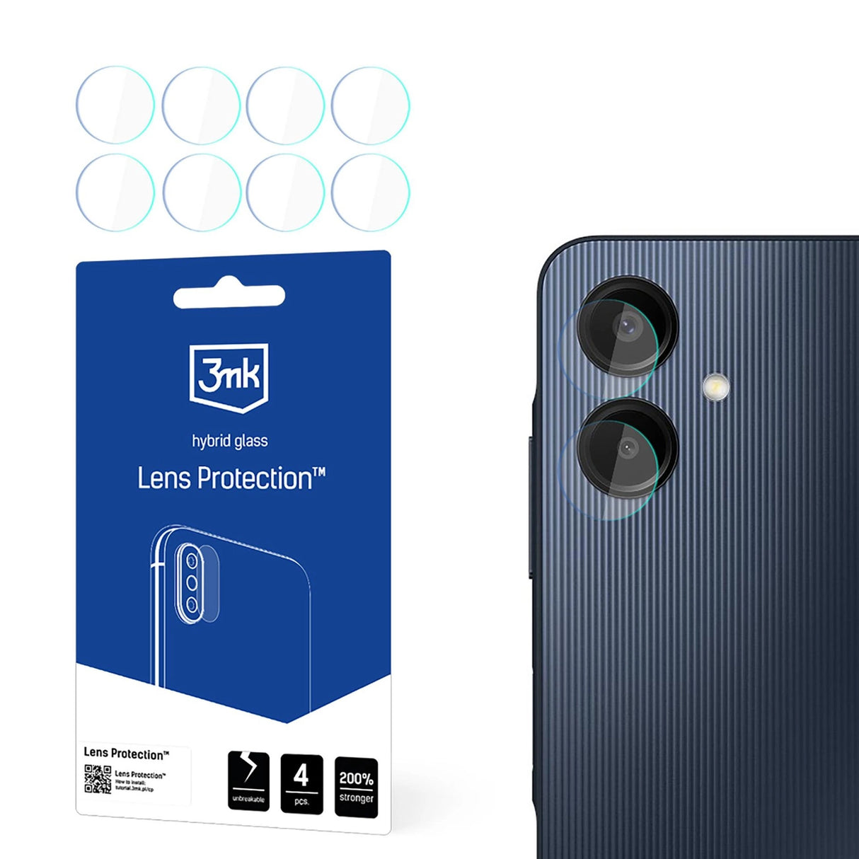 Hybridglas til kameraobjektiv 3mk Linsbeskyttelse til Samsung Galaxy A06