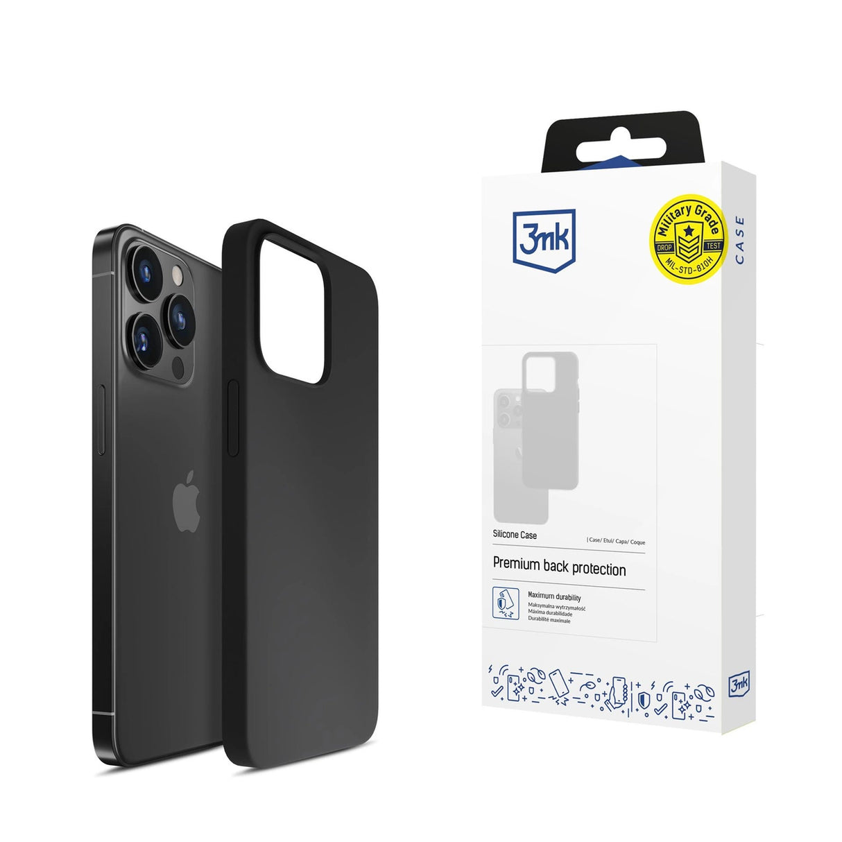 3mk Silicone Case til iPhone 16 Pro Max - sort