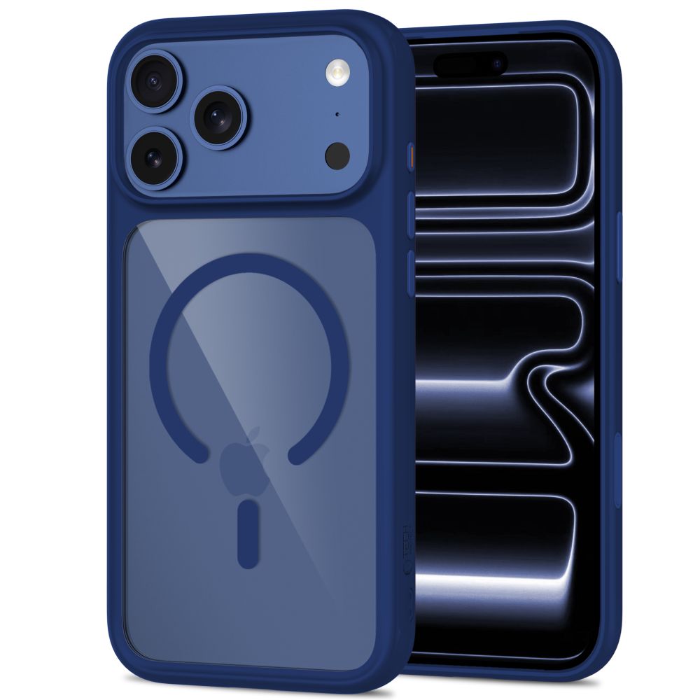 Tech Protect Magone Magsafe Cc + Glas 2 Pak Iphone 17 Pro / 18 Pro Dyb Blå/Klar