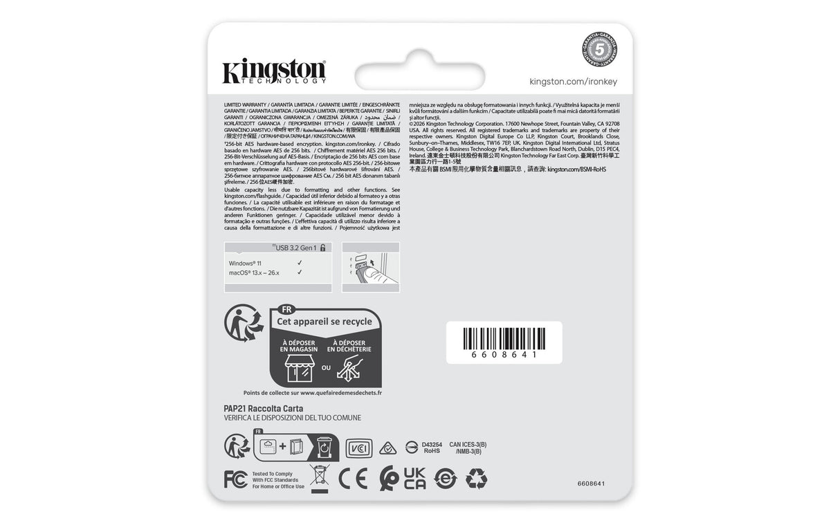 Kingston Technology IronKey Locker+ 50 G2 USB-nøgle 32 GB USB Type-A 3.2 Gen 1 (3.1 Gen 1) Sort