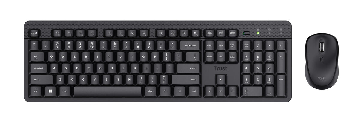 Trust Ody II tastatur Mus inkluderet Kontor RF trådløst QWERTY Nordisk Sort