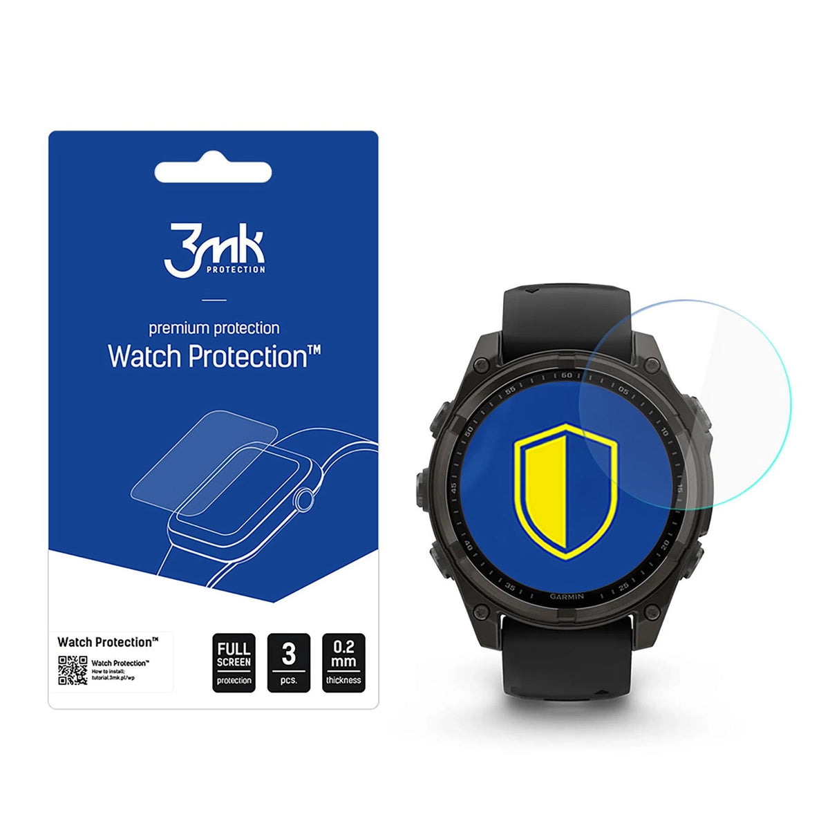 Hybrid Glass 3mk Watch Protection FlexibleGlass til Garmin Fenix 8 Solar/Sapphire 47mm