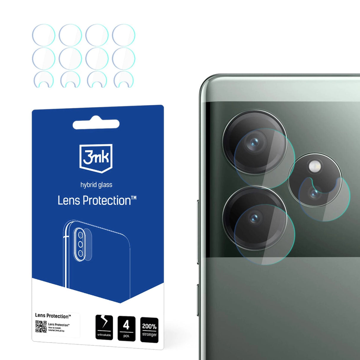 Hybridglas til kameraobjektiv 3mk Linsbeskyttelse til Realme GT 6T