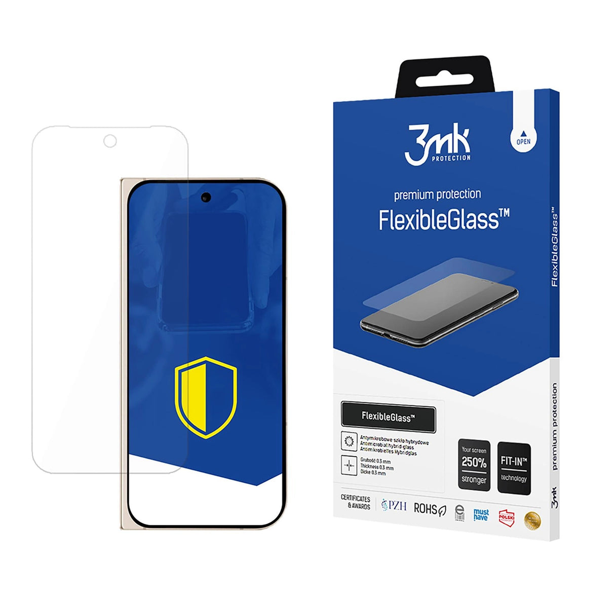 Hybridglas 3mk FlexibleGlass på Google Pixel 9 Pro Fold (foran)