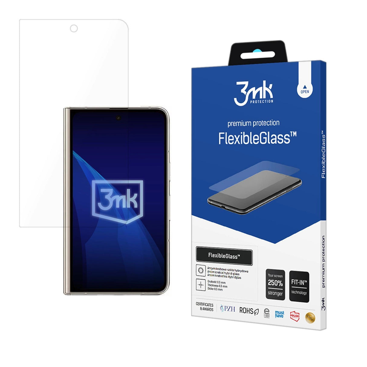 Hærdet glas 3mk FlexibleGlass til Google Pixel Fold (foran)