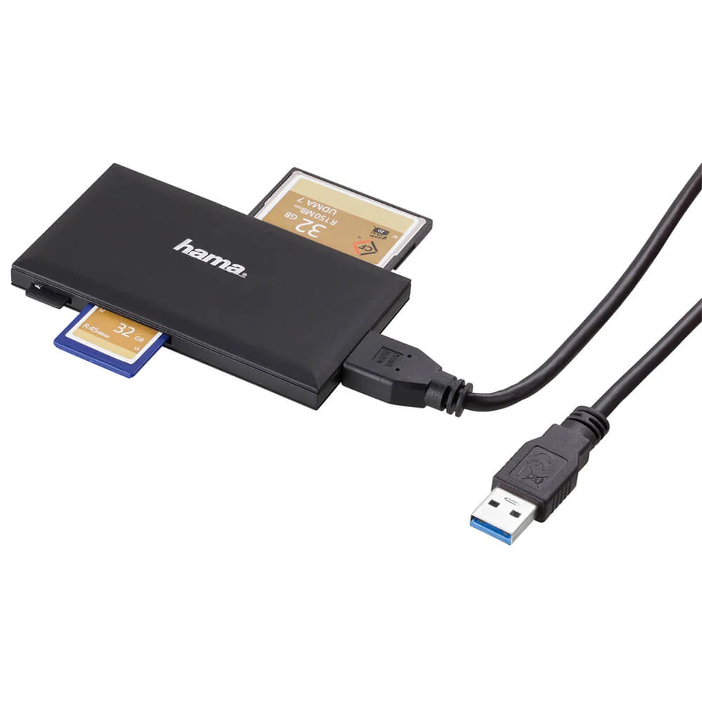 Kortæser USB 3.0 Multi SD/Micro/CF/MS Sort