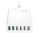 Oplader 6x USB Blitzwolf BW-S15, QC 3.0, 60 W (hvid)