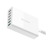 Oplader 6x USB Blitzwolf BW-S15, QC 3.0, 60 W (hvid)