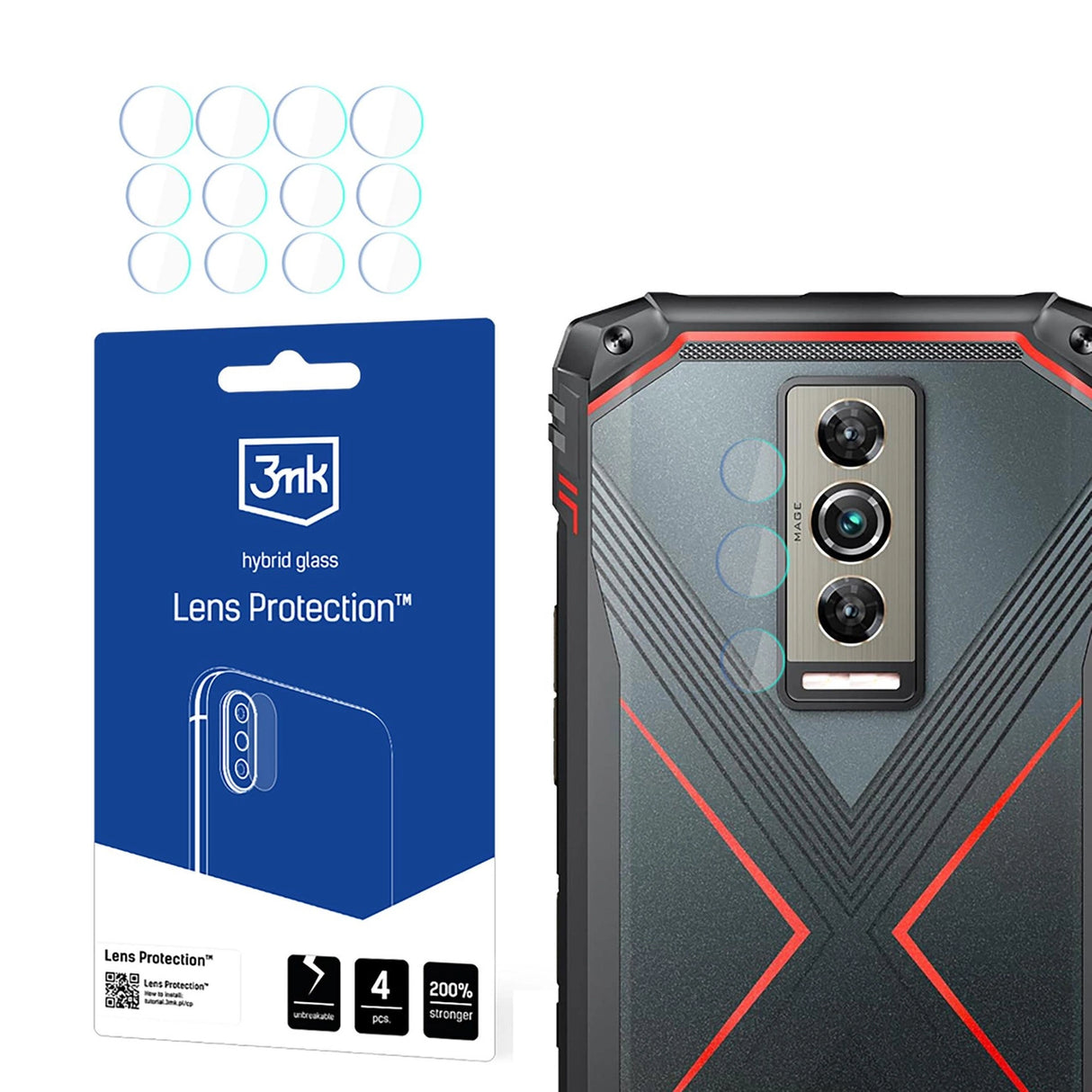 3mk Lens Protection Hybrid Glass til Doogee Blade 10 / Pro / Ultra Camera Lens