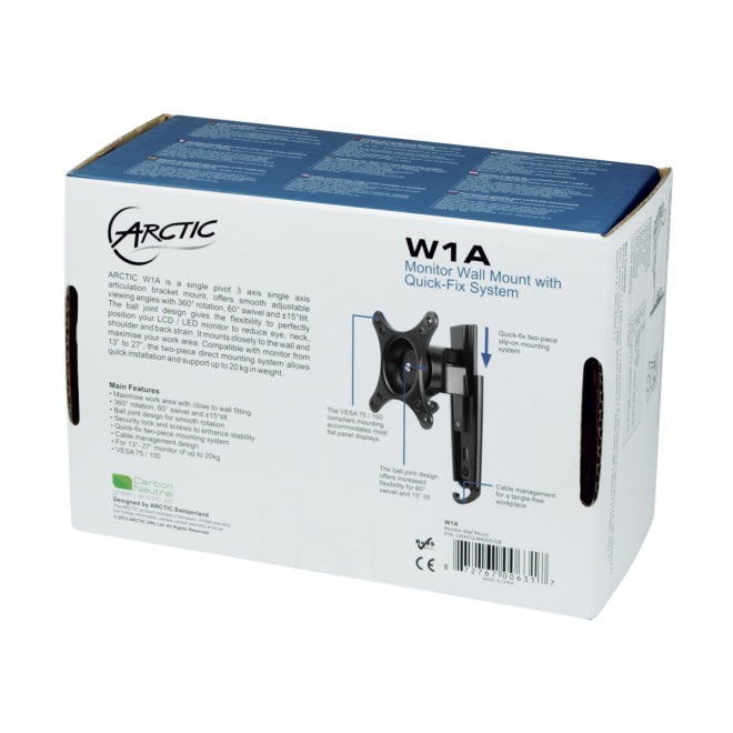 ARCTIC W1A 109,2 cm (43") Væg Sort
