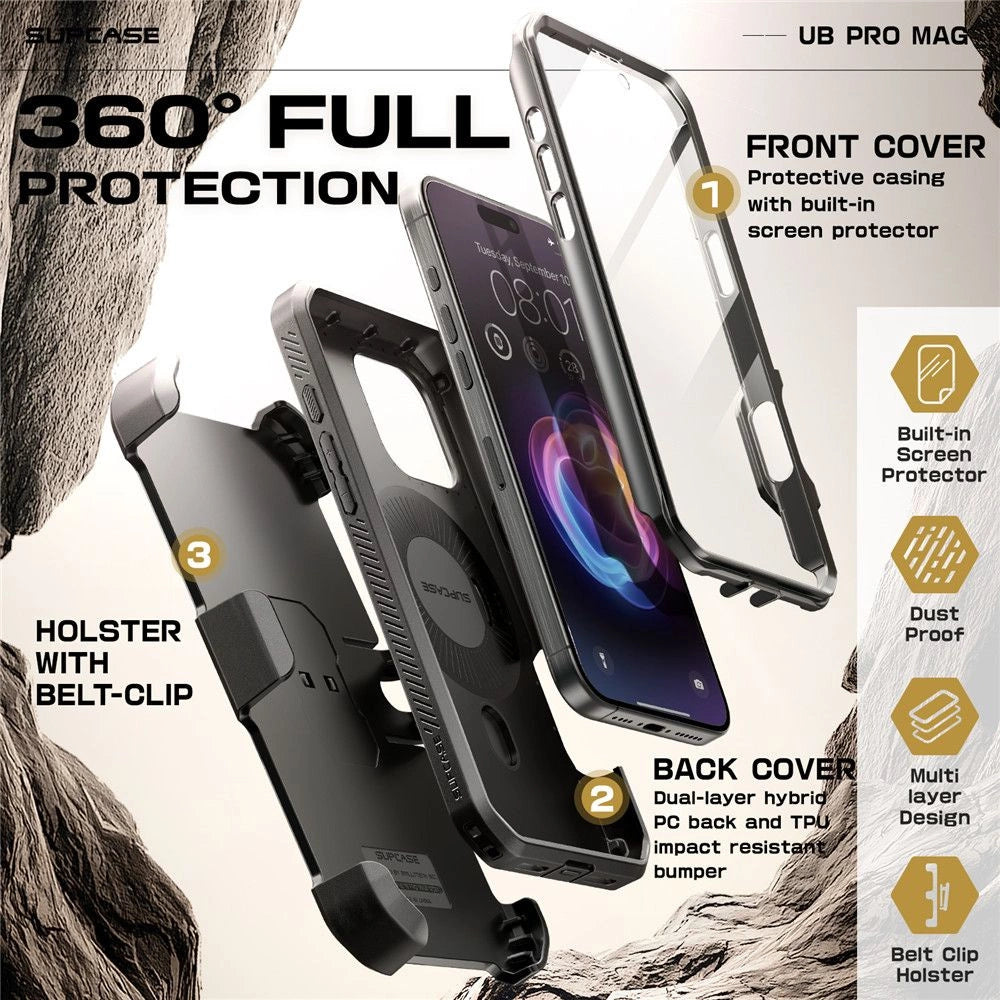 Supcase UB Pro Mag MagSafe Case til iPhone 16 Pro Max - sort