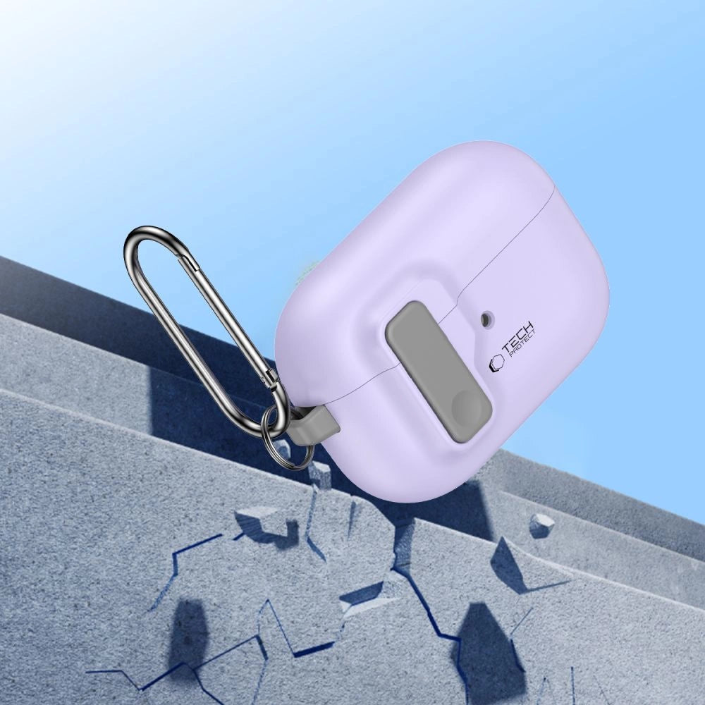 Tech-Protect Slim Hook Case med Carabiner til Apple AirPods Pro 1 / 2 - Purple